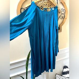 OLD NAVY size Medium vibrant blue dress with cold shoulder detail.